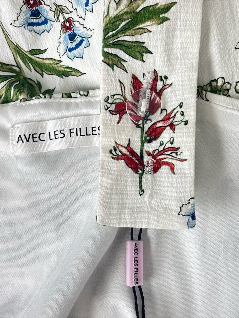 NWT Avec Les Filles White Maxi Bustier Cotton Dress Pastel Floral Print Feminine - Picture 10 of 10